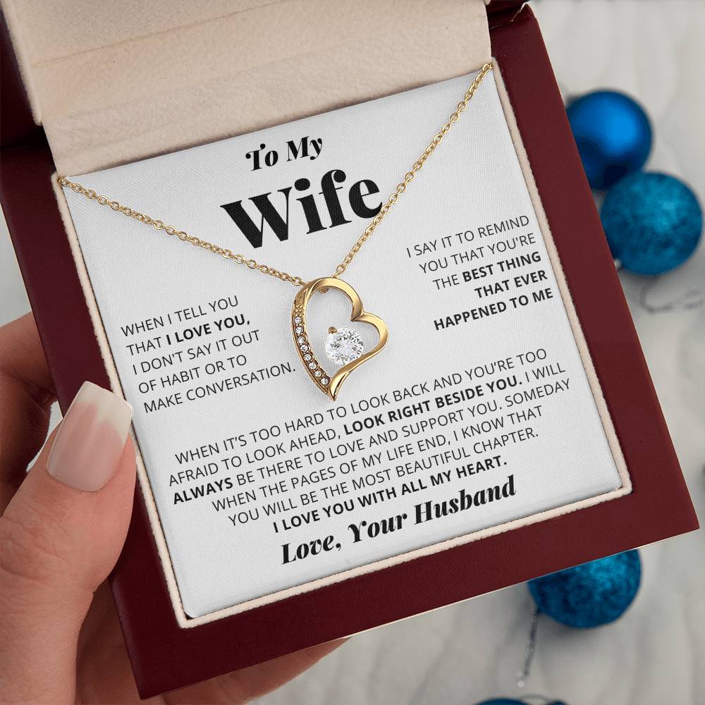 To My Wife - I Love You - Forever Love Necklace