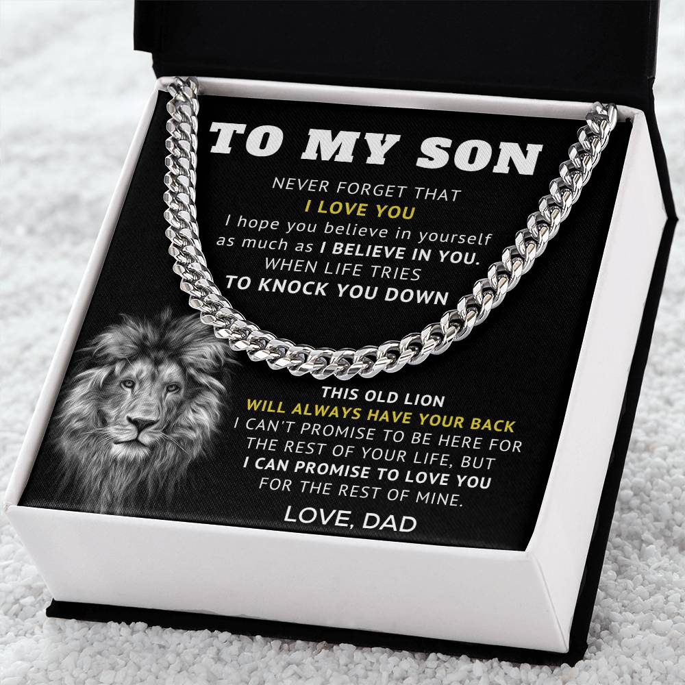 To My Son - Love You - Cuban Link Chain