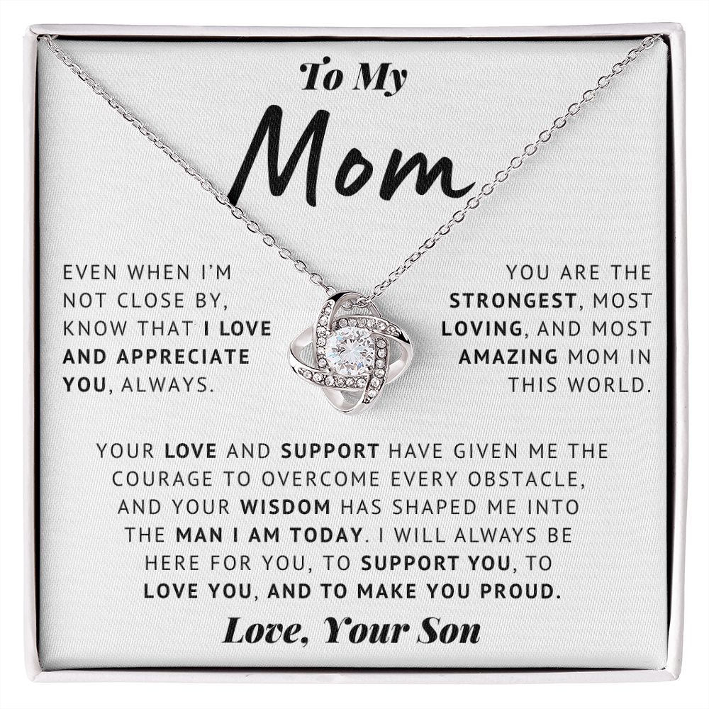 To My Mom - Thank You - Love Knot Necklace