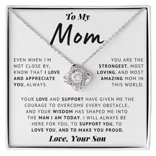 To My Mom - Thank You - Love Knot Necklace