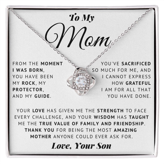 To My Mom - Grateful - Love Knot Necklace