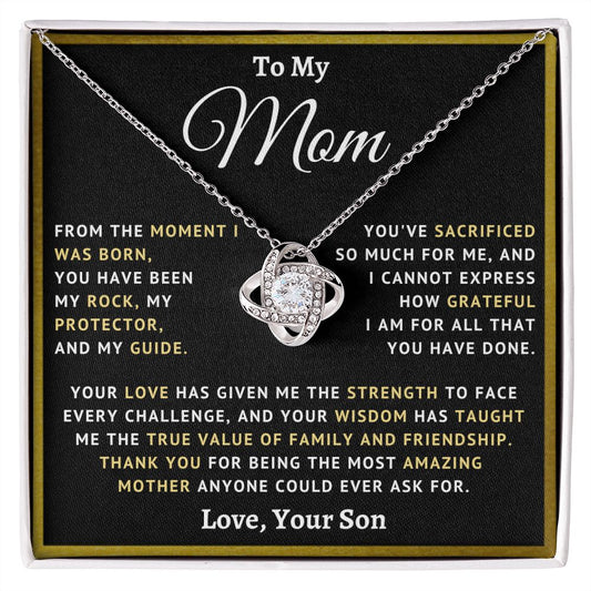 To My Mom - Grateful - Love Knot Necklace