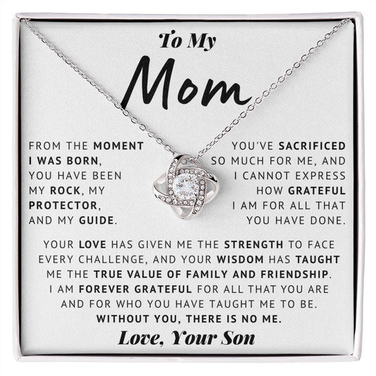 To My Mom - Forever Grateful - Love Knot Necklace