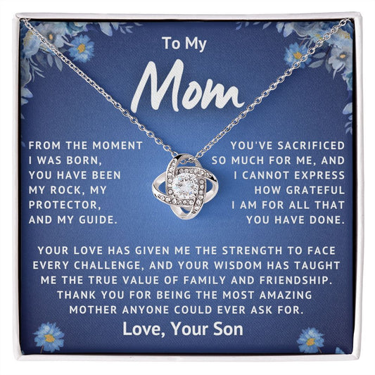 To My Mom - Grateful - Love Knot Necklace