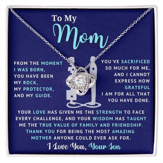 To My Mom - Grateful - Love Knot Necklace