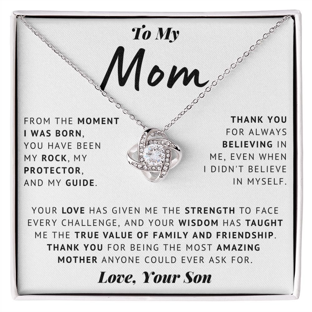 To My Mom - Thank You - Love Knot Necklace