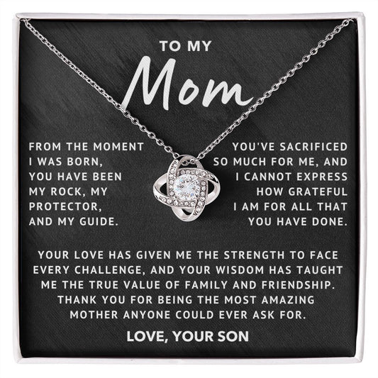 To My Mom - Grateful - Love Knot Necklace