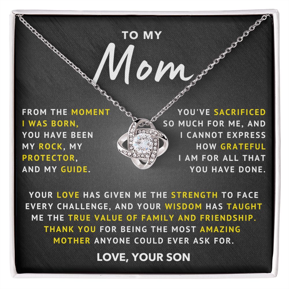 To My Mom - Grateful - Love Knot Necklace