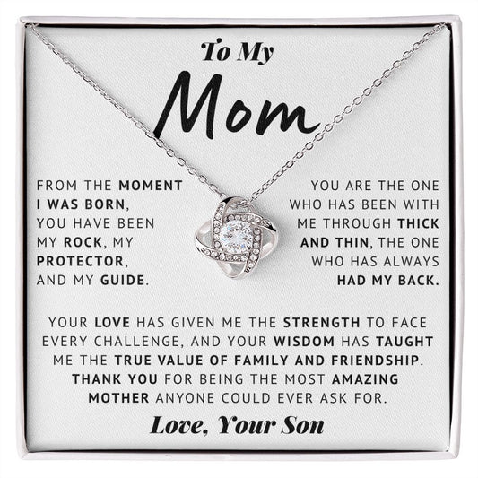 To My Mom - Thank You - Love Knot Necklace