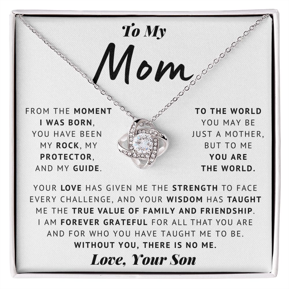 To My Mom - Thank You - Love Knot Necklace