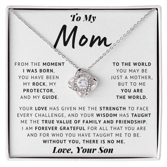 To My Mom - Thank You - Love Knot Necklace