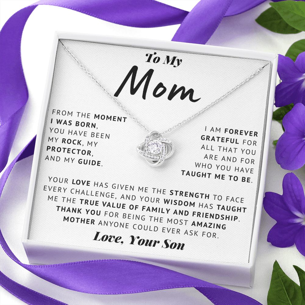 To My Mom - Thank You - Love Knot Necklace