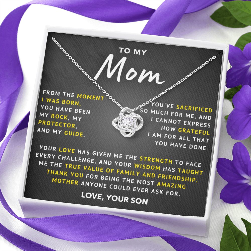 To My Mom - Grateful - Love Knot Necklace