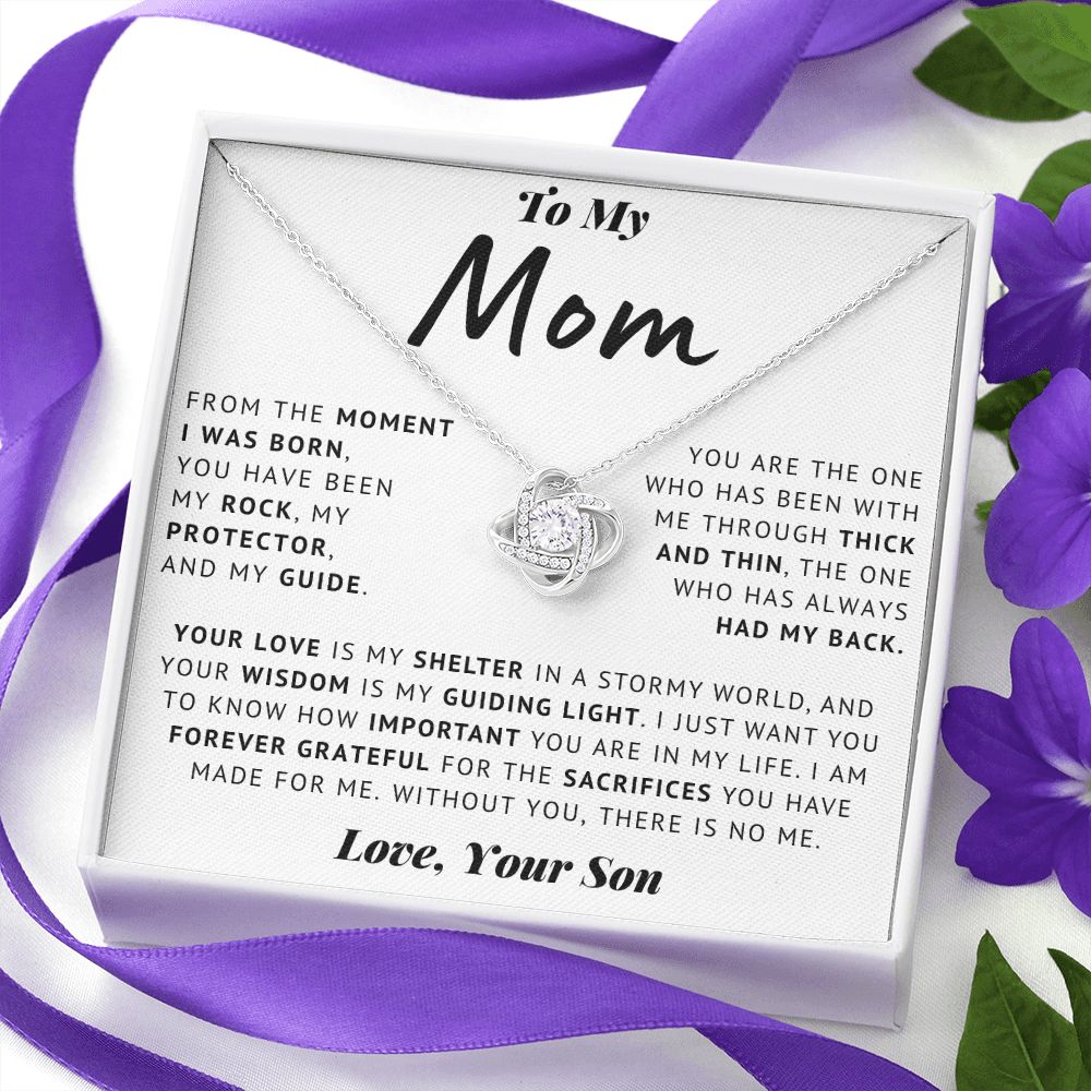 To My Mom - Grateful - Love Knot Necklace