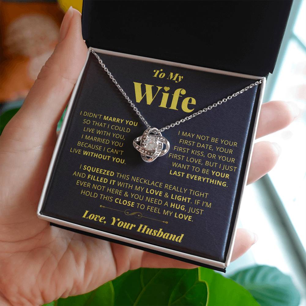 To My Wife - Everything - Love Knot Necklace