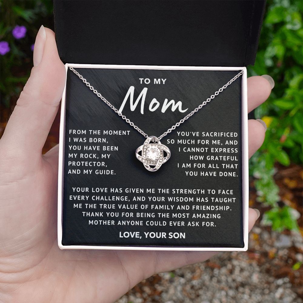 To My Mom - Grateful - Love Knot Necklace