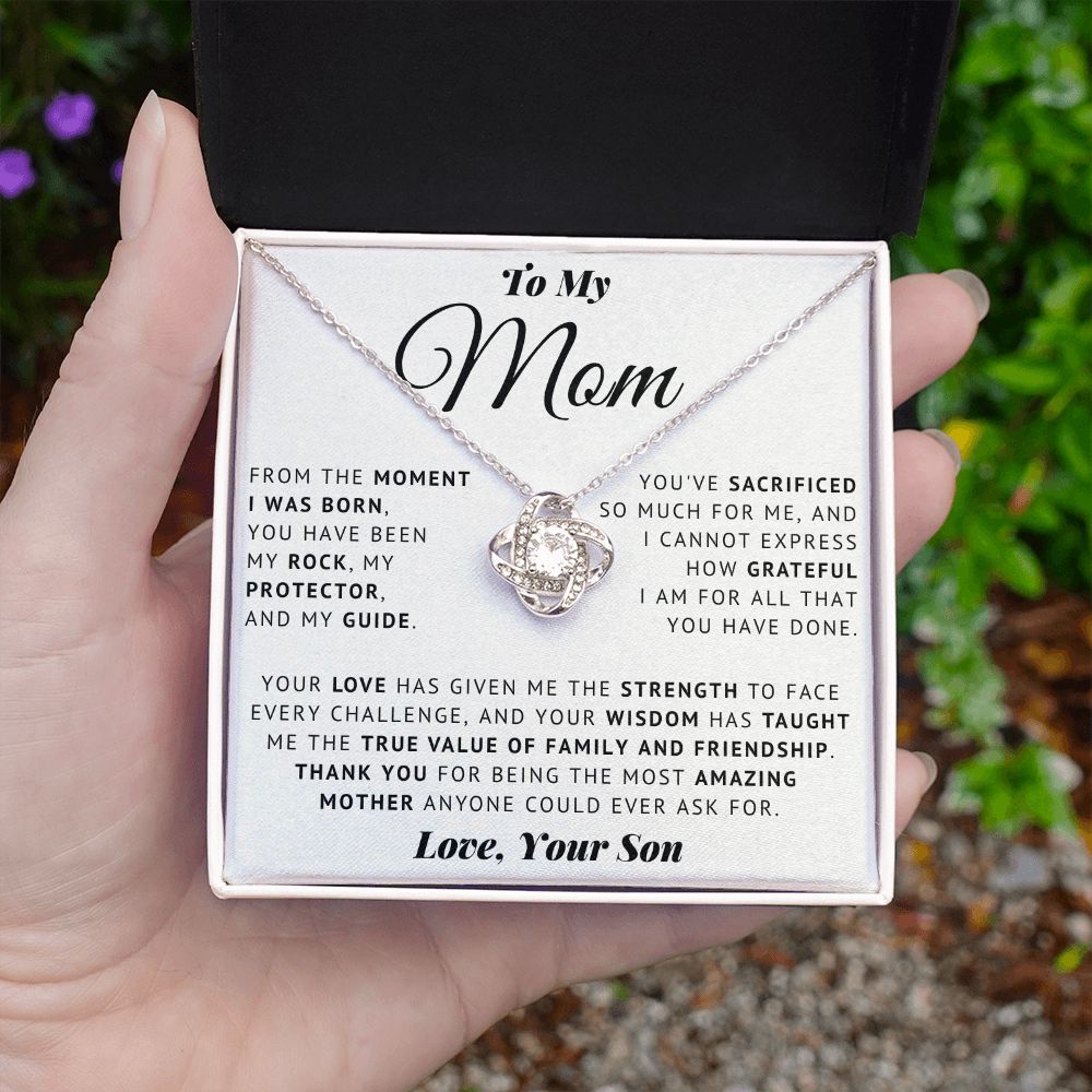 To My Mom - Grateful - Love Knot Necklace