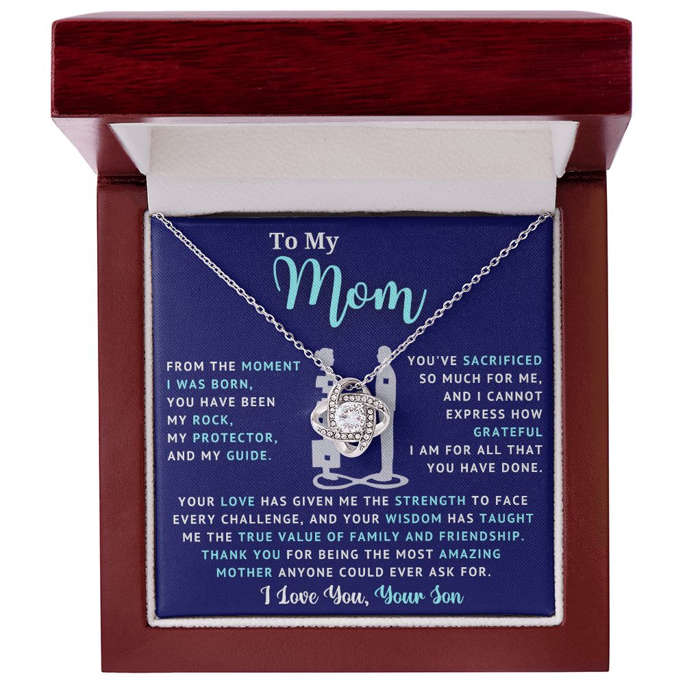 To My Mom - Grateful - Love Knot Necklace