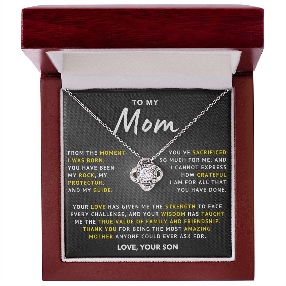 To My Mom - Grateful - Love Knot Necklace