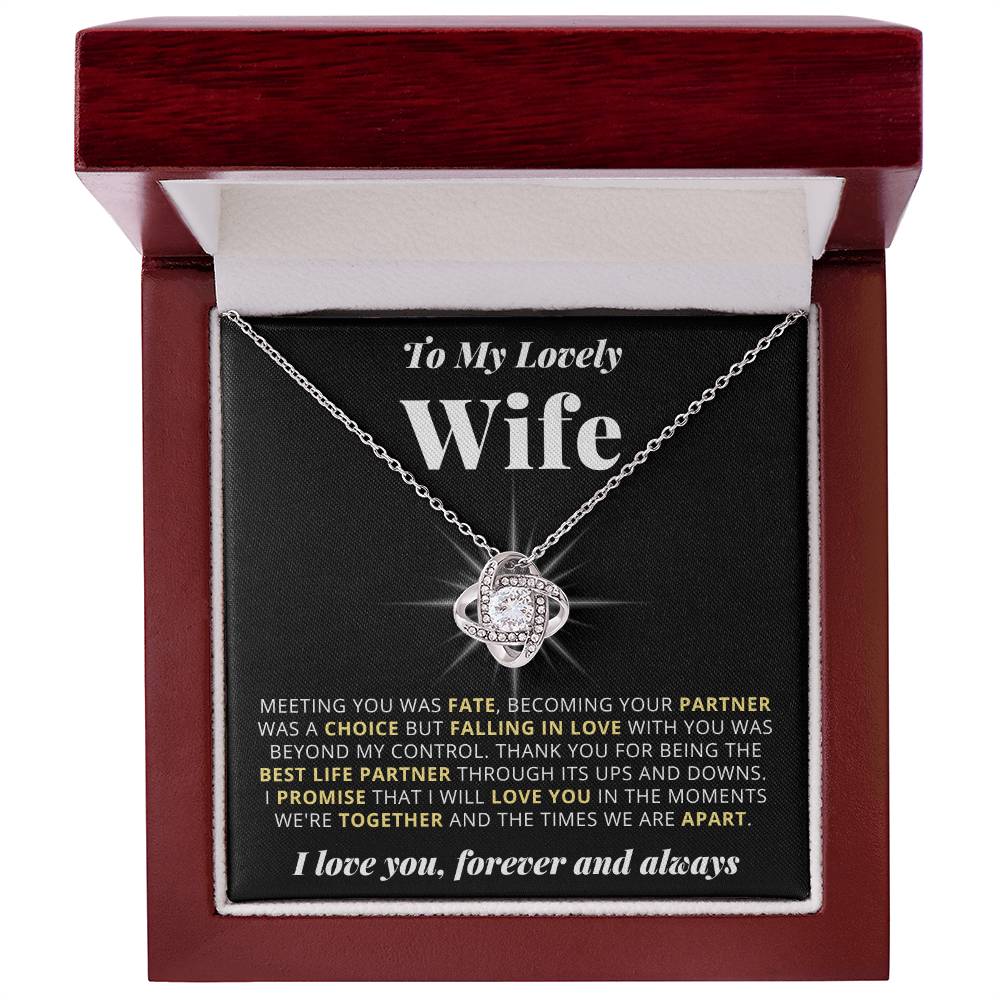 To My Wife - Forever - Love Knot Necklace