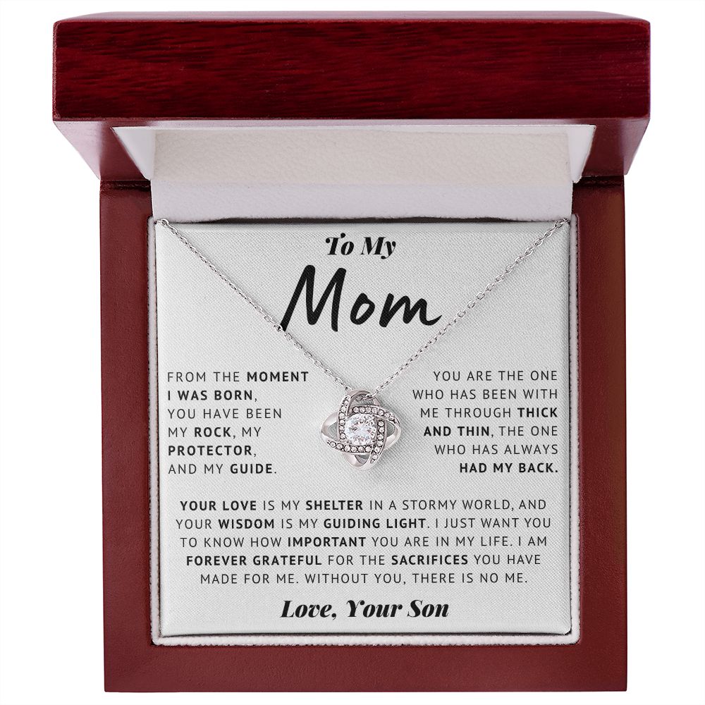 To My Mom - Grateful - Love Knot Necklace