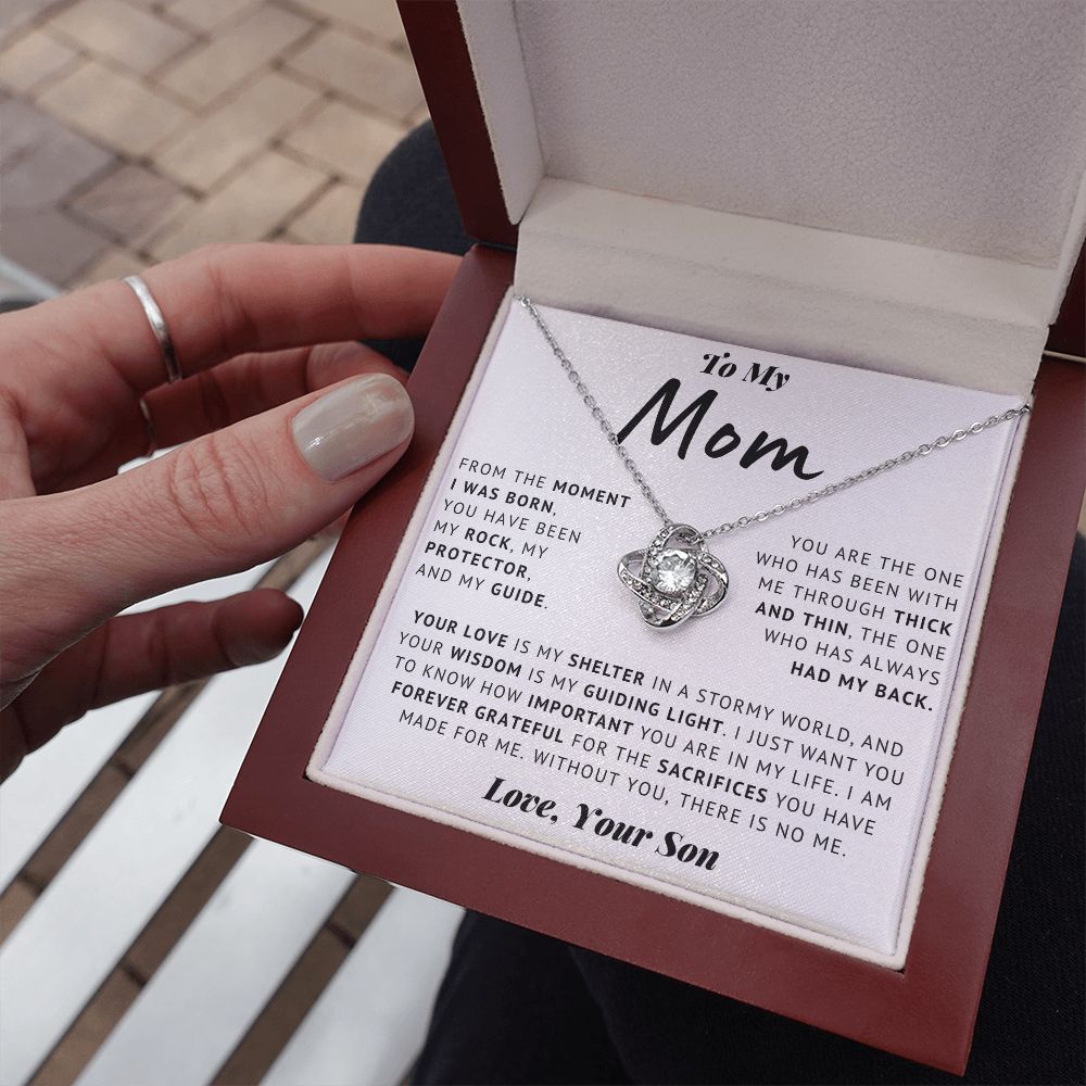 To My Mom - Grateful - Love Knot Necklace