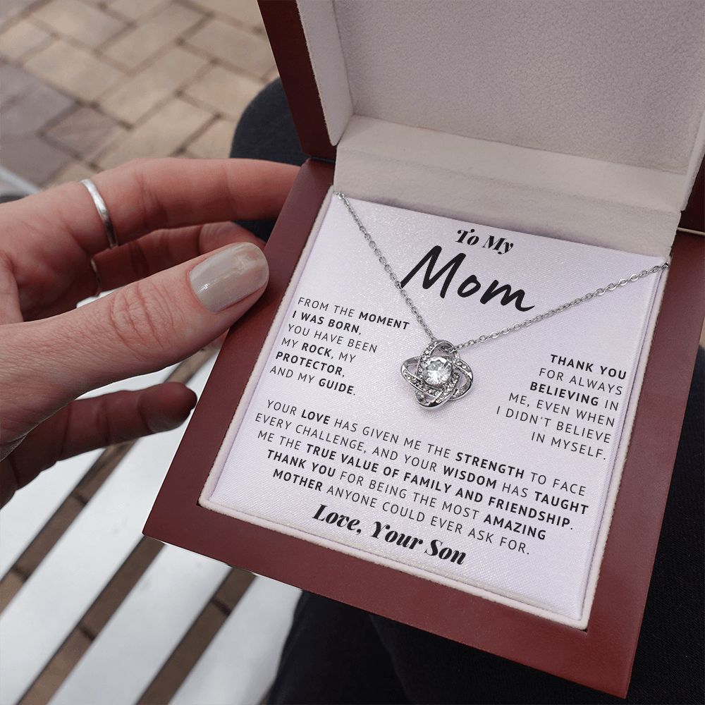 To My Mom - Thank You - Love Knot Necklace