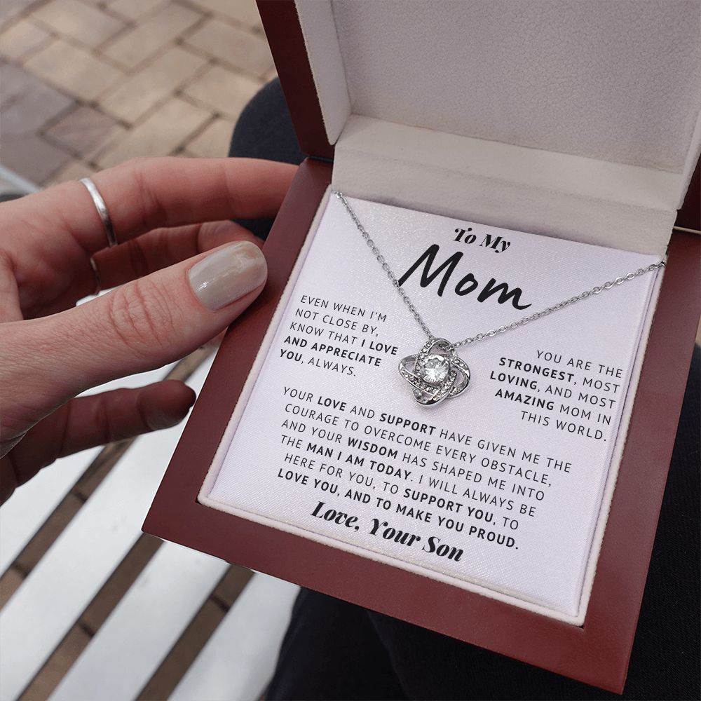 To My Mom - Thank You - Love Knot Necklace