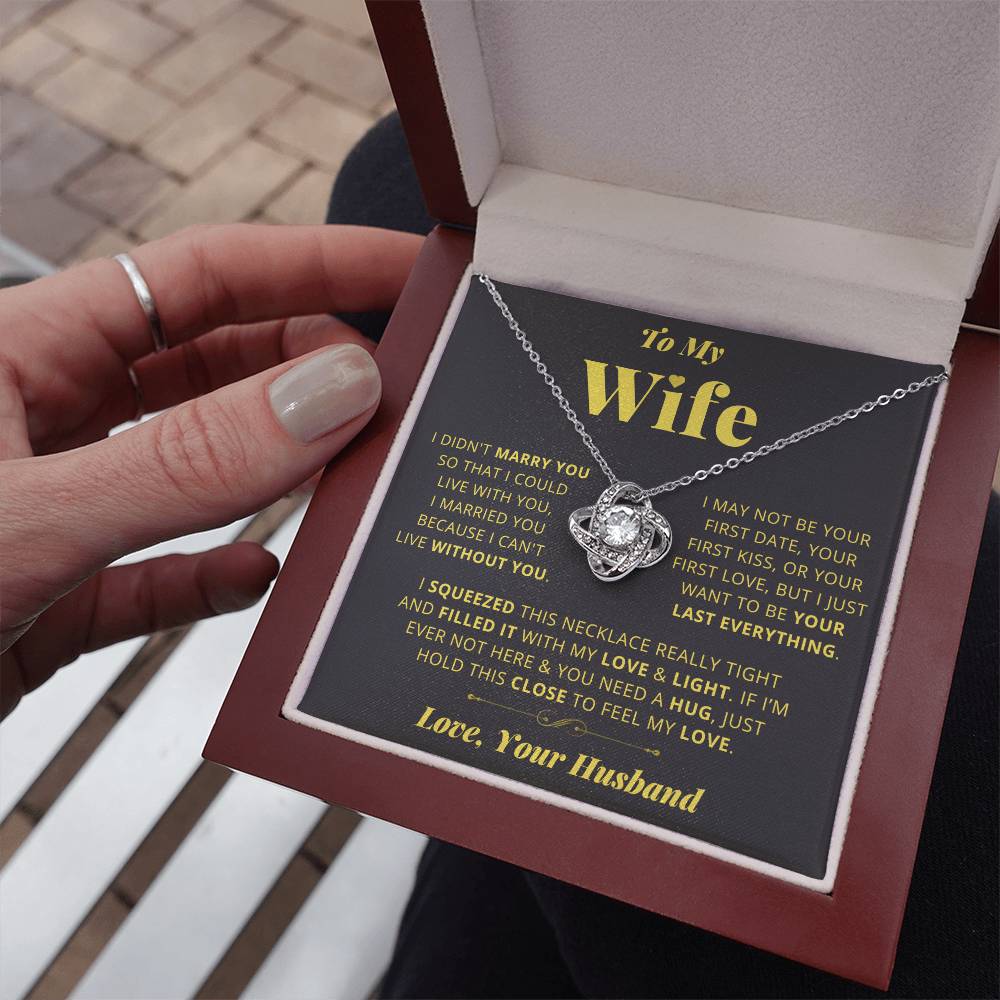 To My Wife - Everything - Love Knot Necklace