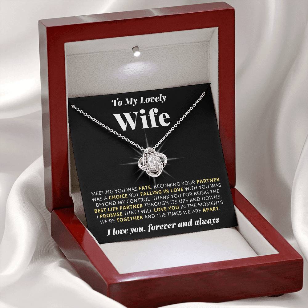 To My Wife - Forever - Love Knot Necklace