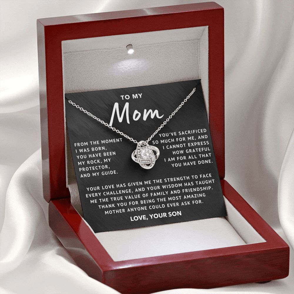 To My Mom - Grateful - Love Knot Necklace