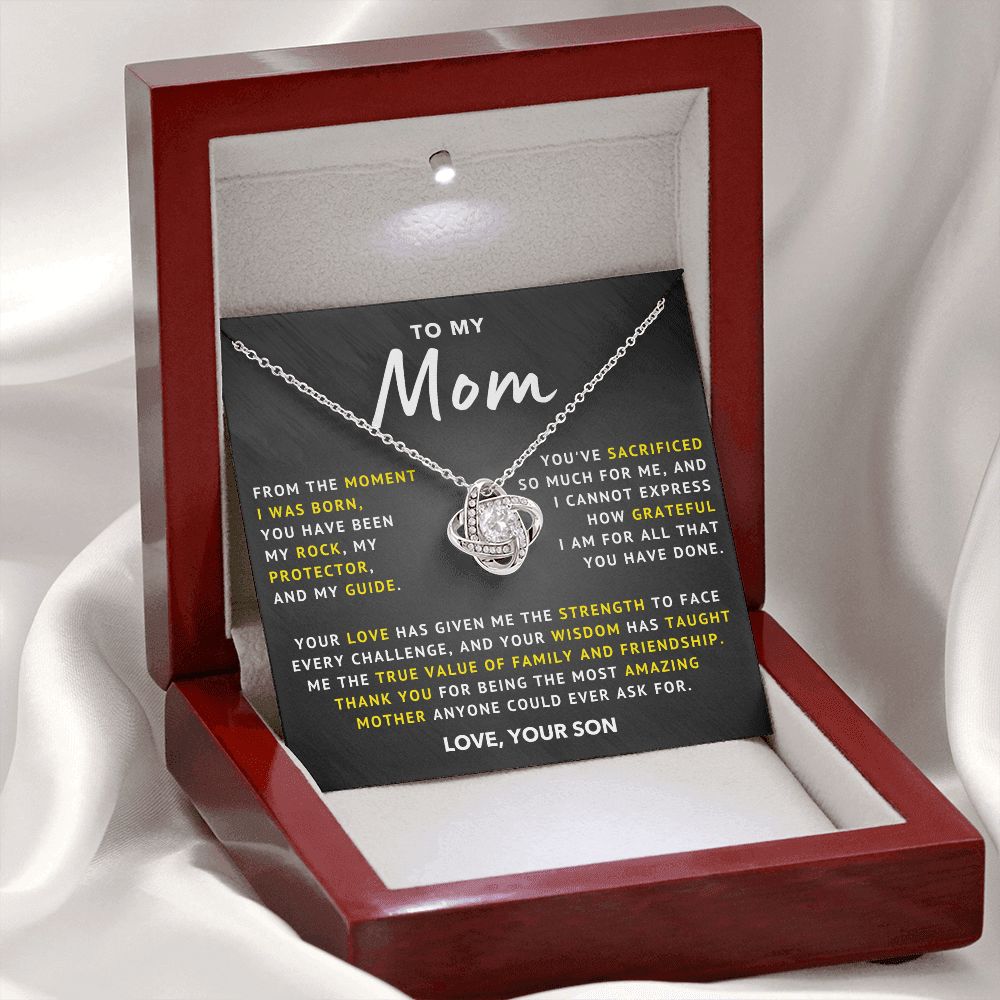 To My Mom - Grateful - Love Knot Necklace