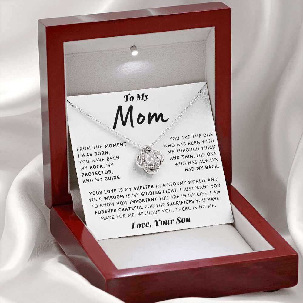 To My Mom - Grateful - Love Knot Necklace