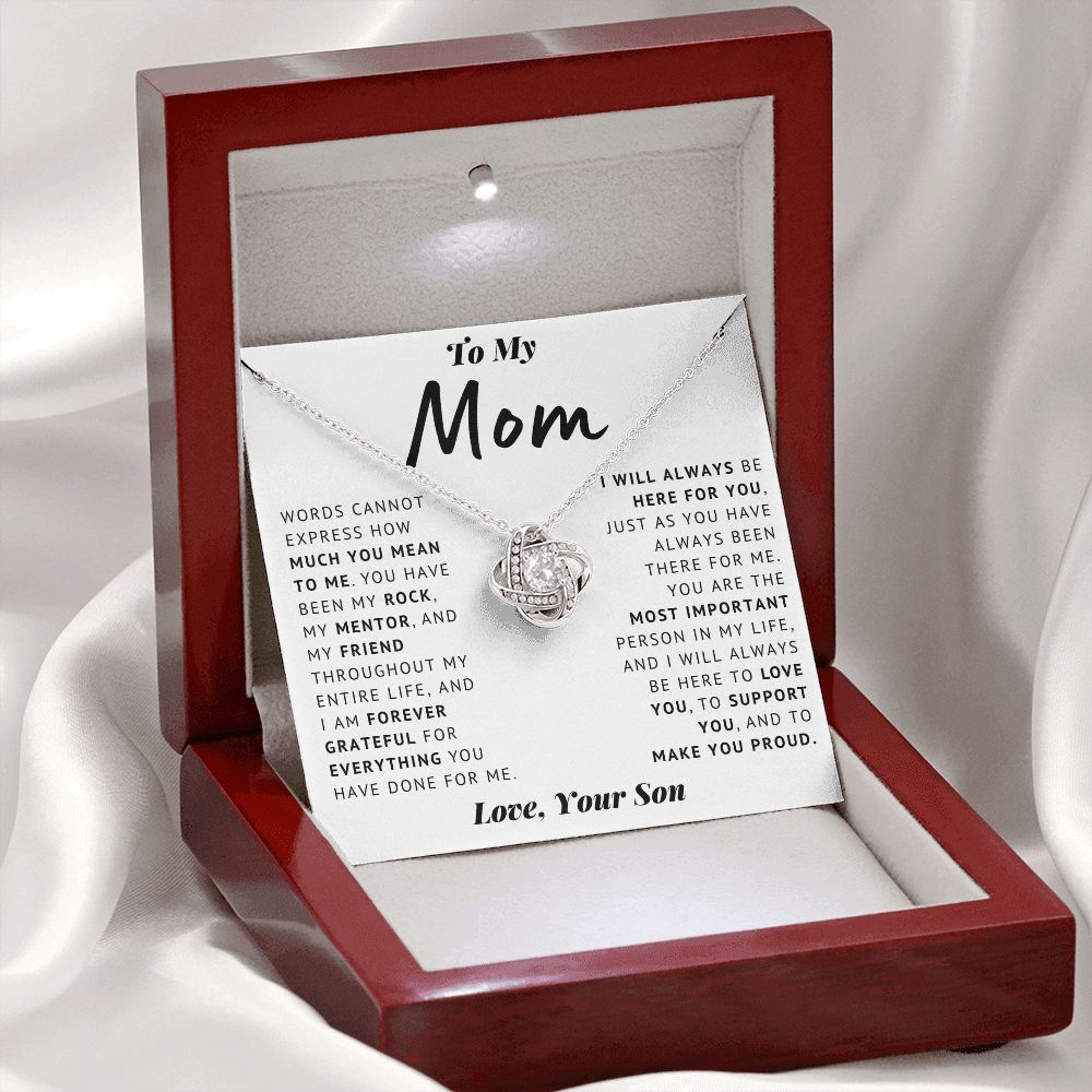 To My Mom - Thank You - Love Knot Necklace