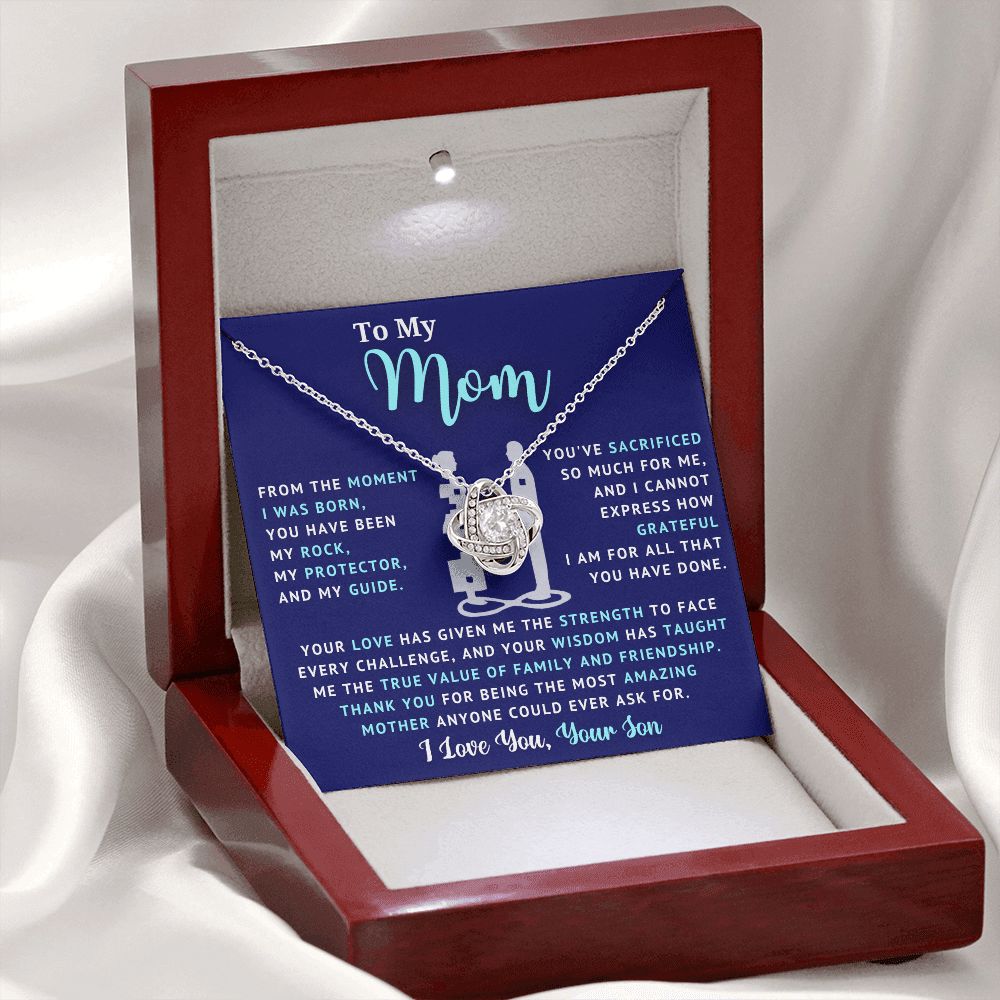 To My Mom - Grateful - Love Knot Necklace