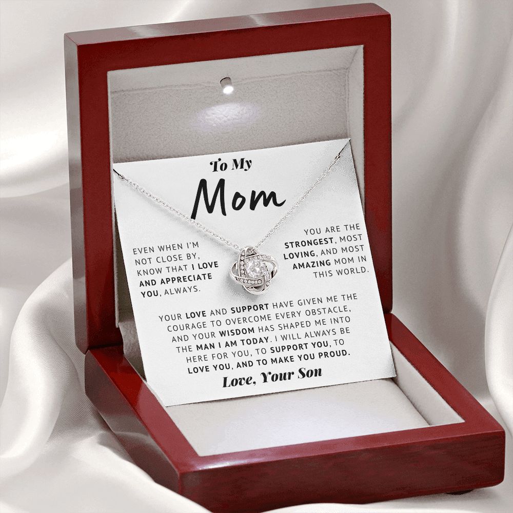 To My Mom - Thank You - Love Knot Necklace