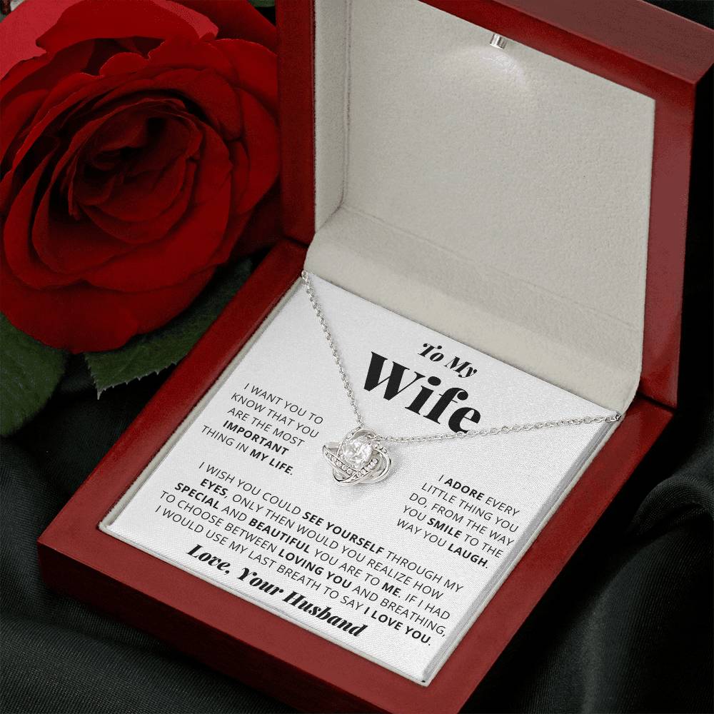 Wife - Unconditional Love - Love Knot Necklace