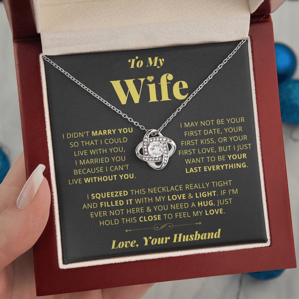 To My Wife - Everything - Love Knot Necklace