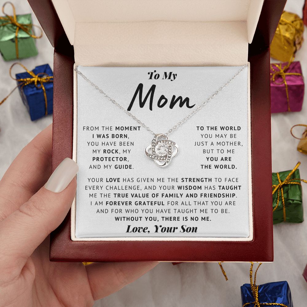 To My Mom - Thank You - Love Knot Necklace