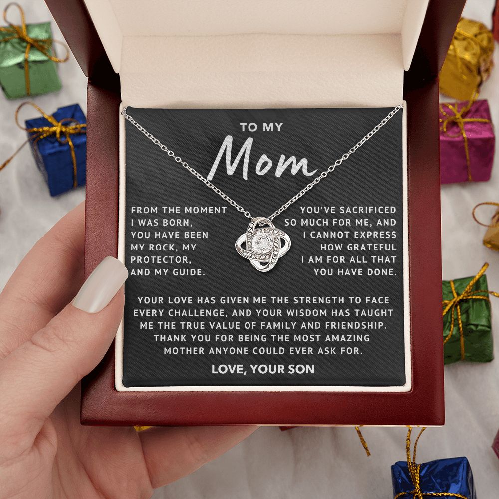 To My Mom - Grateful - Love Knot Necklace