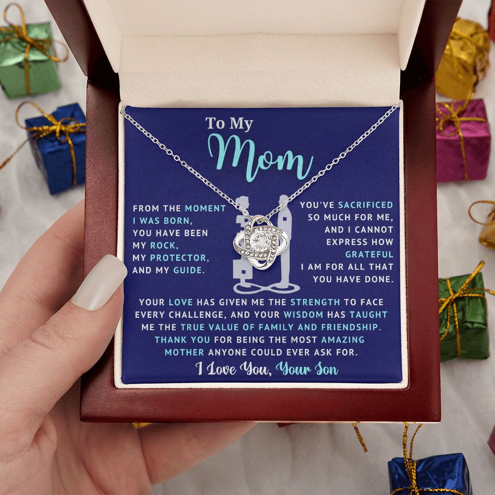 To My Mom - Grateful - Love Knot Necklace