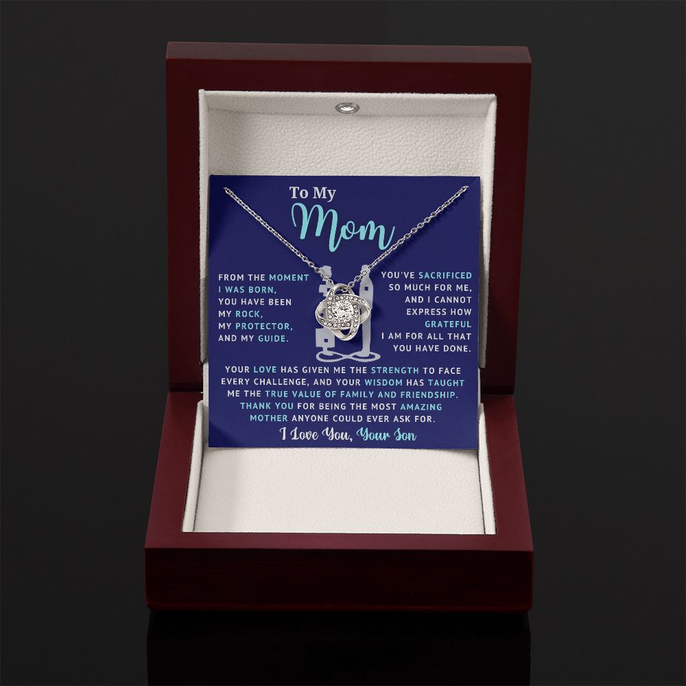 To My Mom - Grateful - Love Knot Necklace