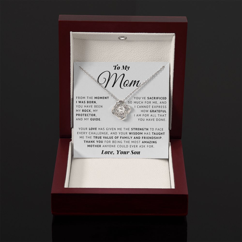 To My Mom - Grateful - Love Knot Necklace