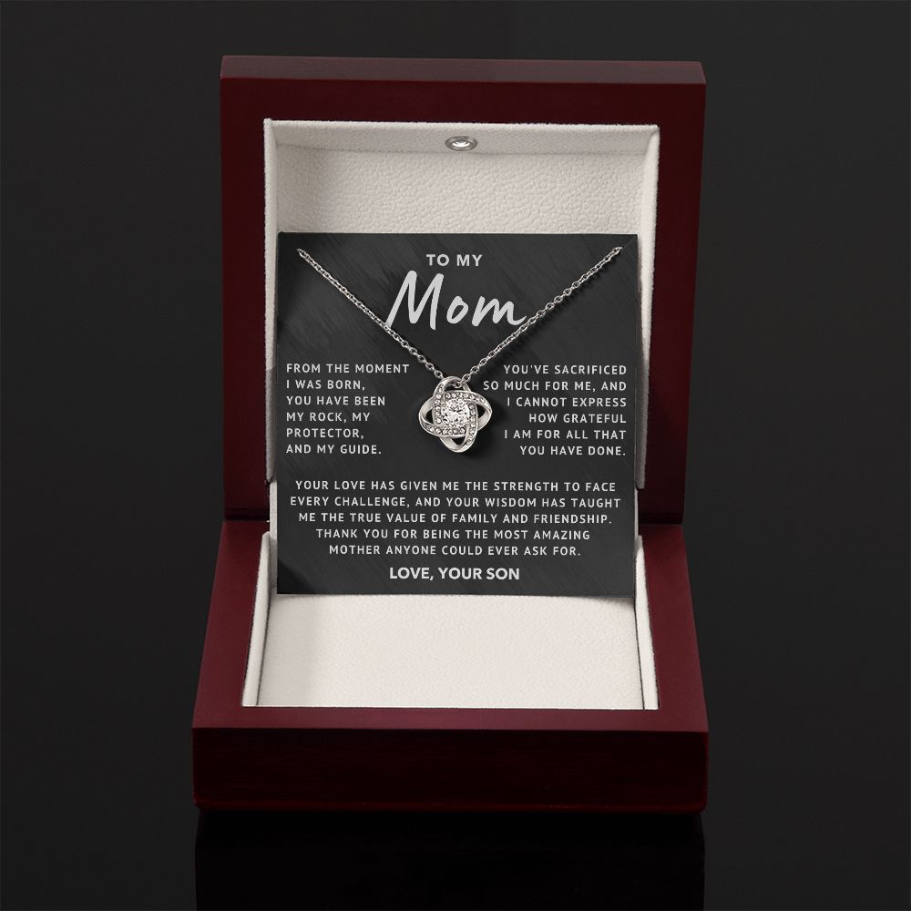 To My Mom - Grateful - Love Knot Necklace