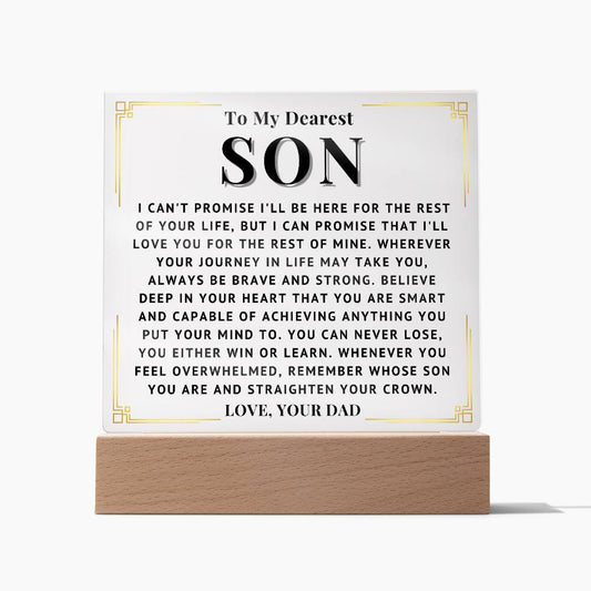 To My Son - Love You - Acrylic Square Plaque