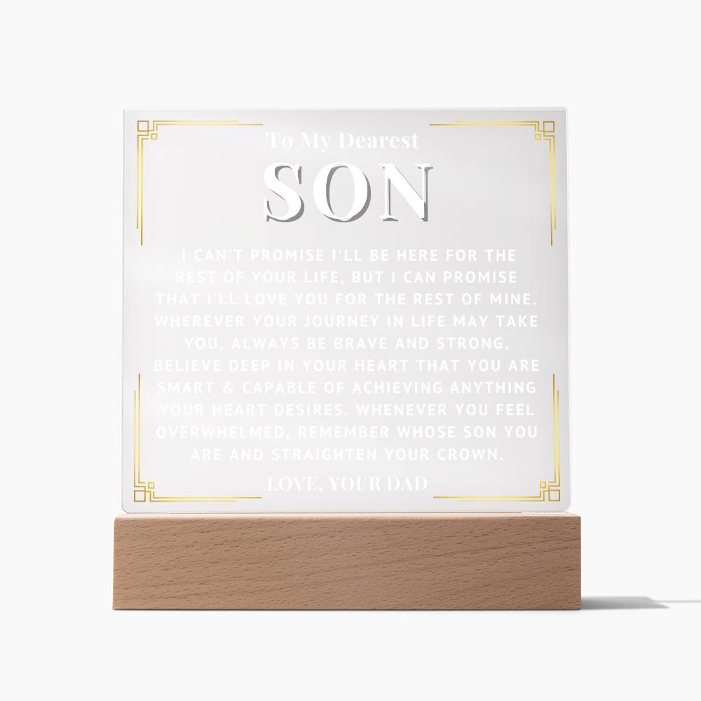 To My Son - Love You - Acrylic Square Plaque