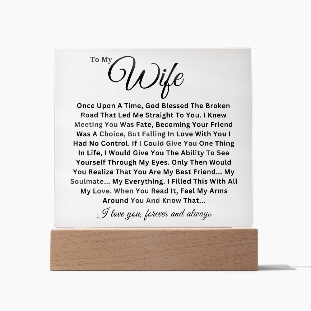 To My Wife - Soulmate - Acrylic Square Plaque