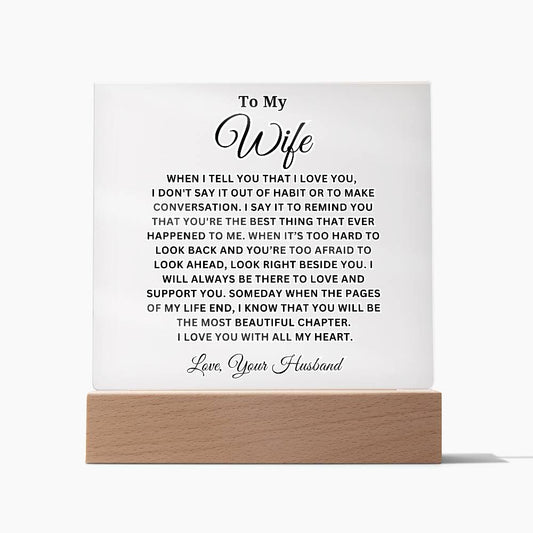 Wife - I Love You - Acrylic Square Plaque