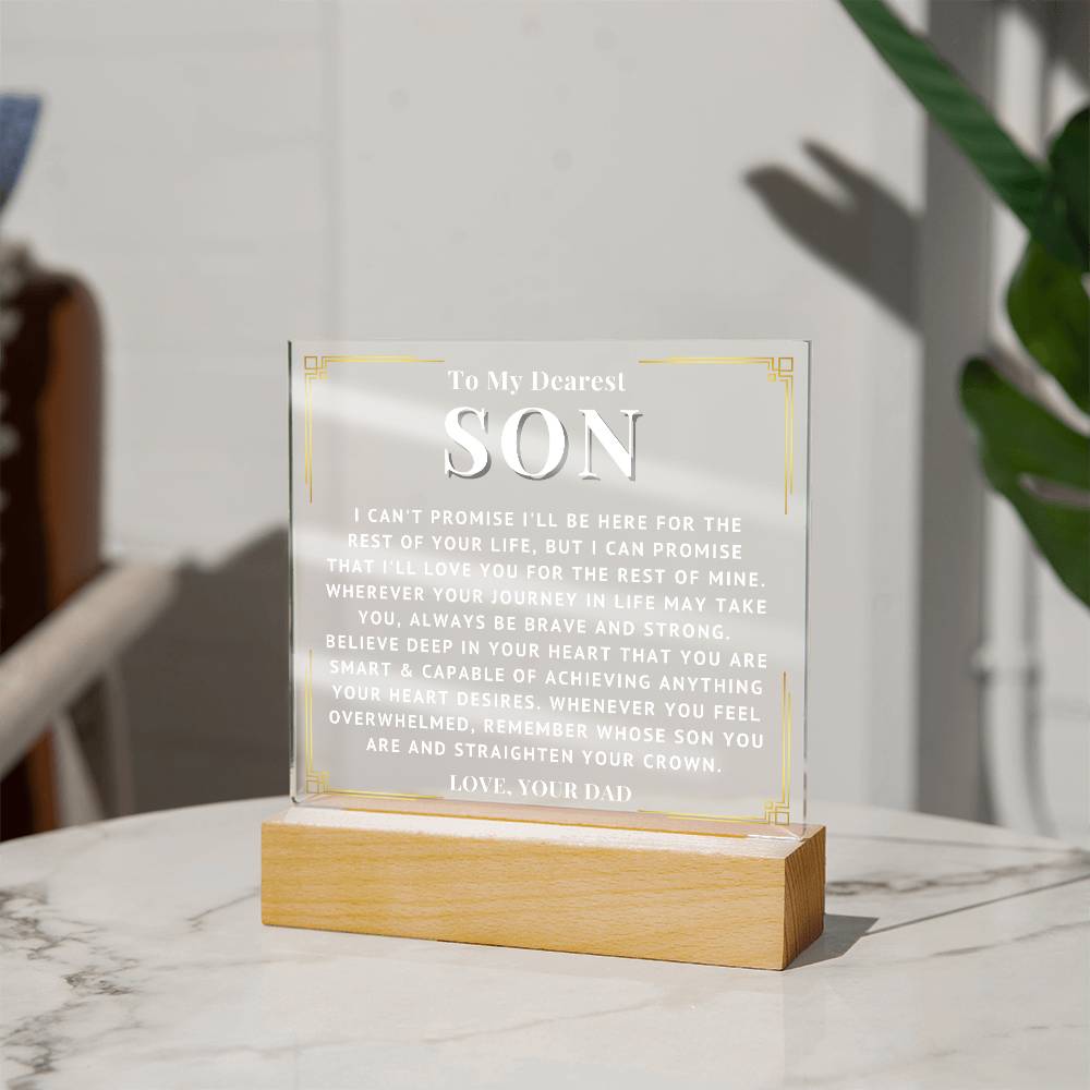 To My Son - Love You - Acrylic Square Plaque