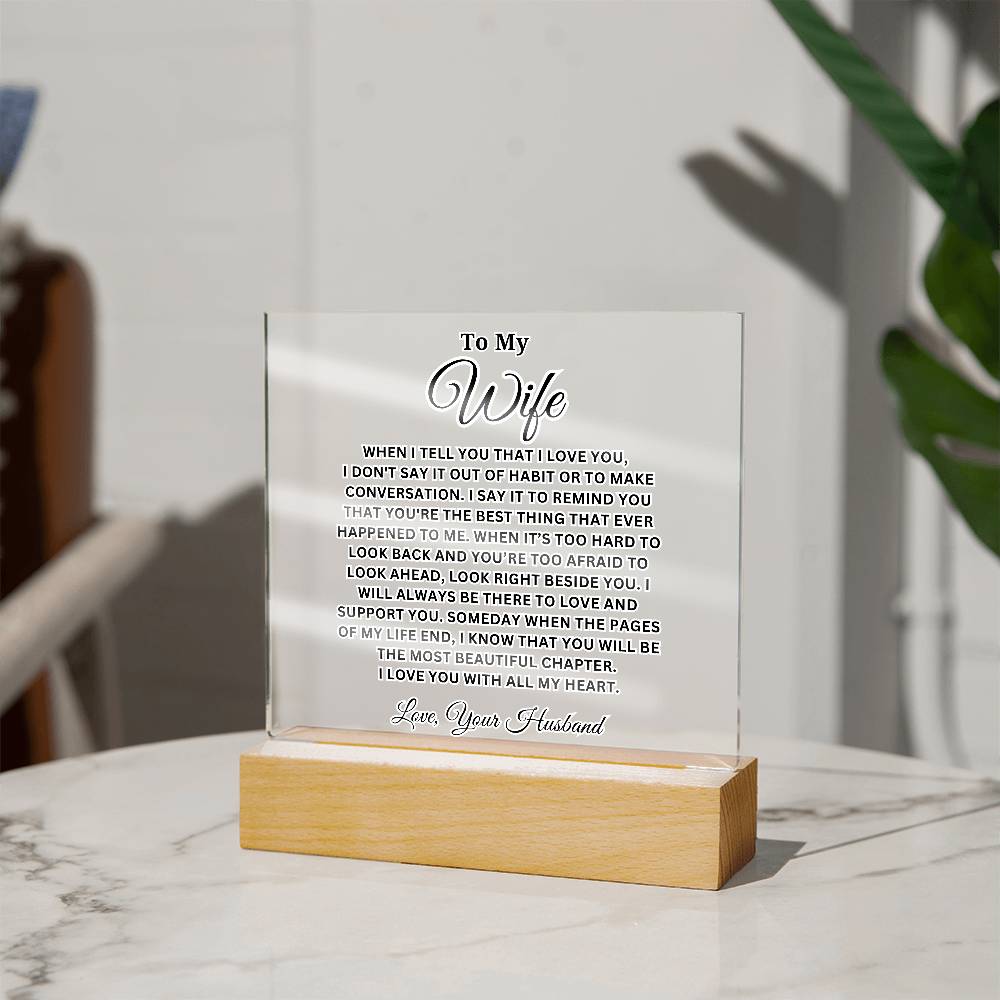 Wife - I Love You - Acrylic Square Plaque